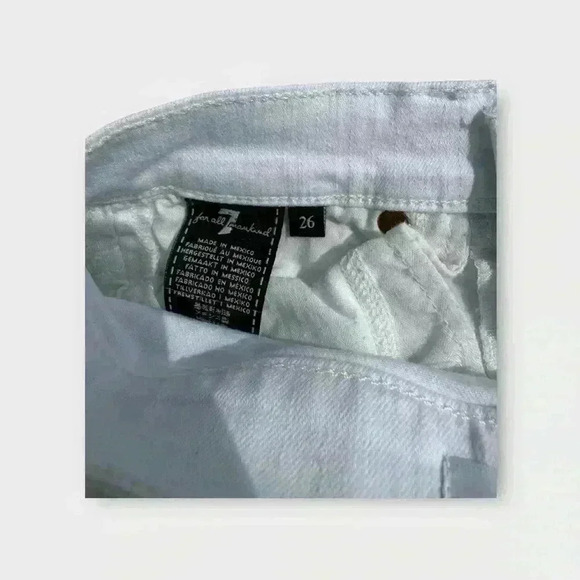 7 FOR ALL MANKIND Side Stripe High Waist Ankle Skinny Jeans In White Size 26 - Picture 9 of 10